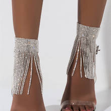 1 шт. блестящие женские браслеты на ногу с кристаллами и кисточками цепочка Стразы ювелирные изделия на ногу босоножки для свадьбы браслет на ногу ювелирные изделия 2024 - купить недорого