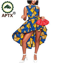 Women's Dresses Elegant African Dress For Ladies Clothing Ankara Style With Belt Streetwear Colorful Large Size Wax Pure Cotton 2024 - buy cheap