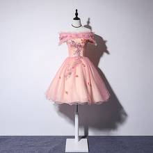 Vestido corto de fiesta de quinceañera, elegante, con hombros descubiertos, apliques de lujo 2024 - compra barato