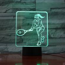 Lámpara LED 3D para jugar al tenis para mujer, lámpara de mesa nocturna con USB para el hogar, 7 colores cambiantes, novedad, regalo para niños 1070 2024 - compra barato