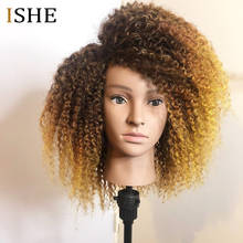 Peruca afro feminina, cabelo humano encaracolado, frontal, para mulheres, com densidade 250% 2024 - compre barato