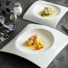Белый, квадратный, керамический для супа, соломенная тарелка, поднос для фруктов, посуда для отеля, ресторана, десертная тарелка, домашняя кухонная посуда 2024 - купить недорого