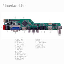 T.V53.03-controlador de TV LCD Universal, placa base V53, TV analógica/AV/ PC /HDMI/USB 2024 - compra barato