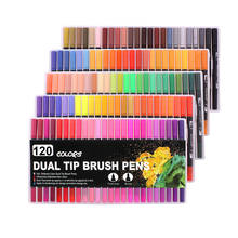 Fineliner Watercolor Brush Markers Dual Tip Drawing for Manga 12 24 36 48 60 72 100 120 Colors Watercolor Brush 2024 - buy cheap