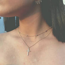 bls-miracle New Boho Fashion Gold Silver Color Cross Simple Pendant Necklaces For Women Vintage Necklace Female Jewelry Gift 2024 - buy cheap