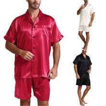 Conjunto de pijama de manga corta para hombre, ropa de dormir de seda, Sexy, estilo moderno, camisón de satén suave y acogedor para verano 2024 - compra barato