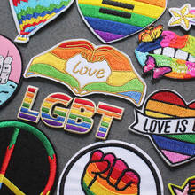Parche LGBT bordado para ropa, parche del orgullo Gay, parches para planchar para ropa, ropa arcoíris, rayas, apliques de decoración 2024 - compra barato