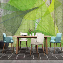 Papel de parede foto personalizada 3d, folhas verdes, textura, arte de pintura de parede, sala de jantar, quarto, decoração, mural de papel de parede 2024 - compre barato