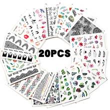 10/20 Designs Nail Stickers Set Mixed Floral Nail Art Decoration Accessories Water Transfer Decals Tattoos Manicure 2024 - buy cheap