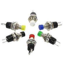 50/100Pcs 7mm 3A/125V 1A/250V OFF-(ON) Thread Multicolor 2 Pins Momentary Push Button Switch 6 Color 2024 - buy cheap