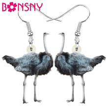Bonsny Acrylic Australia Emu Bird Earrings Animal Drop Dangle Jewelry For Women Girl Teen Kid Hot Sale Decoration Gift Accessory 2024 - buy cheap
