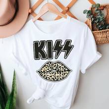 Women Summer Tshirts Leopard Love Cute 90s Letter Printing Short Sleeve Clothes Graphic T Top Lady Print Female Tee T-Shirt 2024 - buy cheap