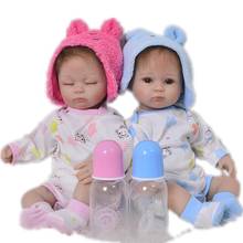 Кукла реборн 17 дюймов, Реалистичная, Спящая девочка, мальчик-двойник, мягкая силиконовая кукла-Реборн, подарок для детей 2024 - купить недорого