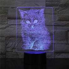 Lâmpada 3d de animal e gato, melhor presente de aniversário para crianças, sensor de toque, entrega rápida, luz noturna led, lâmpada para decoração 2024 - compre barato