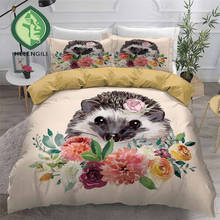 HELENGILI 3D Bedding Set Hedgehog Painting Print Duvet Cover Set Bedclothes with Pillowcase Bed Set Home Textiles #CW20 2024 - buy cheap