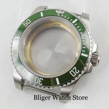 Bliger-capa de relógio para nh35, nh35a, miyota, inserção de vidro safira com moldura verde, para trás 2024 - compre barato