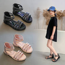 Size 25-36  Baby Girl Sandals Fashion Soft Sneakers Little Princess Zipper Crystal Roman Shoes for Kids Shoes for Girl Sandals 2024 - buy cheap