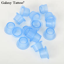 100 Pieces Tattoo Ink Cup S/M/Soft Silicone Disposable Microblading Blue Transparent Permanent Makeup Accessories Container 2024 - compre barato