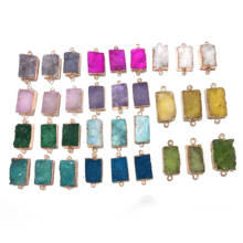 Dijes de ágata de piedra Natural de 11 colores, colgantes de cristal en racimo para la fabricación de joyas, suministros de bricolaje, apto para collar y pulsera 2024 - compra barato