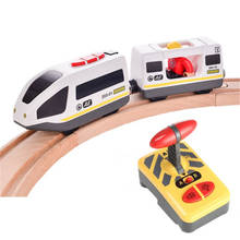 Игрушки для детей с дистанционным управлением электрический игрушечный поезд Магнитный слот совместим с Brio деревянный трек автомобиль игрушка подарок для детей 2024 - купить недорого