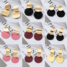 Women Earrings Korean Fashion Acrylic Drop Earrings for Women Statement Geometric Round Gold Earring 2021 Trend Female Jewelry 2024 - buy cheap