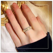 Anéis de prata s925 para mulheres, pérolas vintage, círculo romano, zircônia cúbica, anel aberto, índice de dedo, joias finas, temperamento, anel 2024 - compre barato