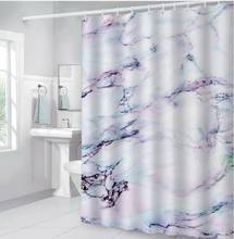 3D мраморная занавеска для душа, s цветы, зеленые листья, фотоводонепроницаемая занавеска для ванной с 12 крючками, декор для ванной комнаты из полиэстера 2024 - купить недорого