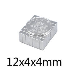 20/50/100pcs 12x4x4 Block Powerful Magnet sheet Super Neodymium Magnet Stong NdFeB Permanent Magnet Square 12*4*4mm 2024 - buy cheap
