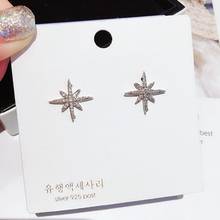2020 Fashion Simple Rhinestone Crystal Zircon Micro Inlay Octagon Star Stud Earrings Korean Small Earrings for Women 2024 - buy cheap