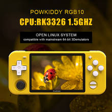 Powkiddy-consola portátil Retro RGB10, sistema de código abierto, compatible con controlador de videojuegos para PSP, PS1, 3DS, N64, niños 2024 - compra barato