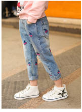 Girls Jeans 2020 Children's Spring Cherry Jeans Cartoon Pants For Kids Design Fall Trousers Graffiti Kids Jeans New Long Pants 2024 - buy cheap
