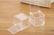 Food Grade Clear Plastic Square Box Candy Box Flip Transparent Gift Packing Case Wedding Favor Souvenirs 200pcs 2024 - buy cheap