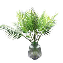 Folha solta de plástico artificial para decoração, folhas de palmeira tropical, folhagem, ramos, arranjo floral para casamento, jardim para casa 2024 - compre barato