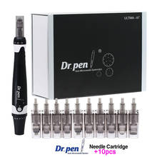Dr. pen caneta dermatológica elétrica ultima a7, cartucho com 12 peças de micro-agulhas para cicatrizes de acne, para cuidados com a pele, dispositivo de beleza 2024 - compre barato