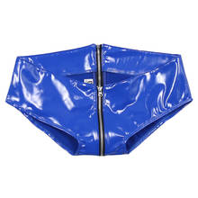 Hot Sexy Women Zipper Open Crotch Don't Take Off Latex Panties Skinny Short Shorts Faux Leather PU Mirror Glossy Boxer Shorts 2024 - buy cheap
