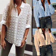 Chiffon Blouses Women 2019 Autumn Fashion Long Sleeve V-neck white Shirt Office Blouse Slim Casual Tops Female Plus Size hot 2024 - buy cheap