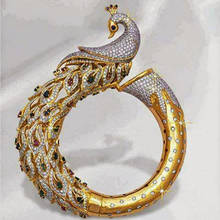 Anel de pavão dourado feminino, joia requintada com pedra brilhante anel de promessa de casamento para mulheres 2024 - compre barato
