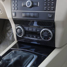 Pegatinas de marco de Panel de interruptor de aire acondicionado para Mercedes Benz GLK Class X204, 300, 260, 2008-2012, ABS, fibra de carbono 2024 - compra barato
