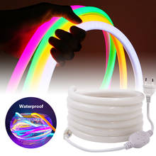 Fita de led redonda com 360 leds rgb, 220v 2835, flexível, à prova d'água, tubo de neon 2024 - compre barato