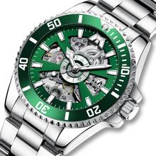MEGALITH Green Dial Luxury Mechanical Wrist Watch Men Steel Automatic Watch Waterproof Luminous Watch Men Relogio Masculino 2021 2024 - buy cheap