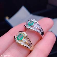 KJJEAXCMY fine jewelry natural Emerald 925 sterling silver new women ring support test beautiful 2024 - buy cheap