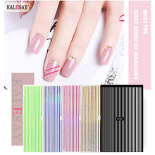 3D Fashion Nail Sticker Gold Silver Metal Curve Strip Lines Adhesive Striping Tape Multi-size Decals Sticker for Manicure Design 2024 - buy cheap