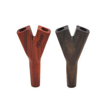 Pure Handmade Wood Pipe Series Solid Wood Straight Double Hole Pipe Holder Smoking Accessories Portable Frame 2024 - buy cheap