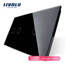 Livolo-Panel de cristal doble 2 + 1, Panel de cristal estándar europeo de 151mm * 80mm, LUV VL-C7-C2/C1-12 2024 - compra barato