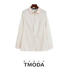 TMODA306 Fashion Casual Women's Winter Autumn White Blouse Long Sleeve Blusas Lady's Cut Shirts Slim Lady Brand Designer Tops 2024 - buy cheap