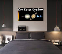 Pintura colgante de Sistema Solar, pintura de universo, Planeta, Sistema Solar, Escuela de Ciencias, inglés, sala de estar, lienzo 2024 - compra barato