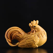 8CM rooster Figurines wood statue Home Office Carving Rooster Creative Solid Wood Cute Rooster Animal Sculpture 2024 - buy cheap