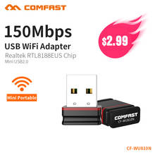 COMFAST-MINI adaptador inalámbrico USB WiFi de 150Mbps, Dongle, tarjeta LAN de red, receptor de PC 802.11n para MAC, Windows XP/7/8/10, Vista Linux 2024 - compra barato