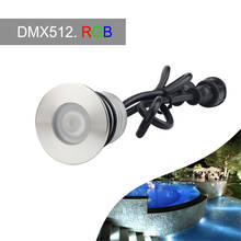 Foco de luz LED para piscina, luz subacuática IP68, DMX512, RGB, 3W, DC12V, 24V, fuente para estanque, Spa, Sauna, lámpara enterrada CE 2024 - compra barato
