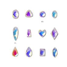 Lote de gemas para uñas, diamantes de imitación AB, Color trasero plano, cristales de uñas, piedras preciosas Strass, 8ujuju, 100 Uds. 2024 - compra barato